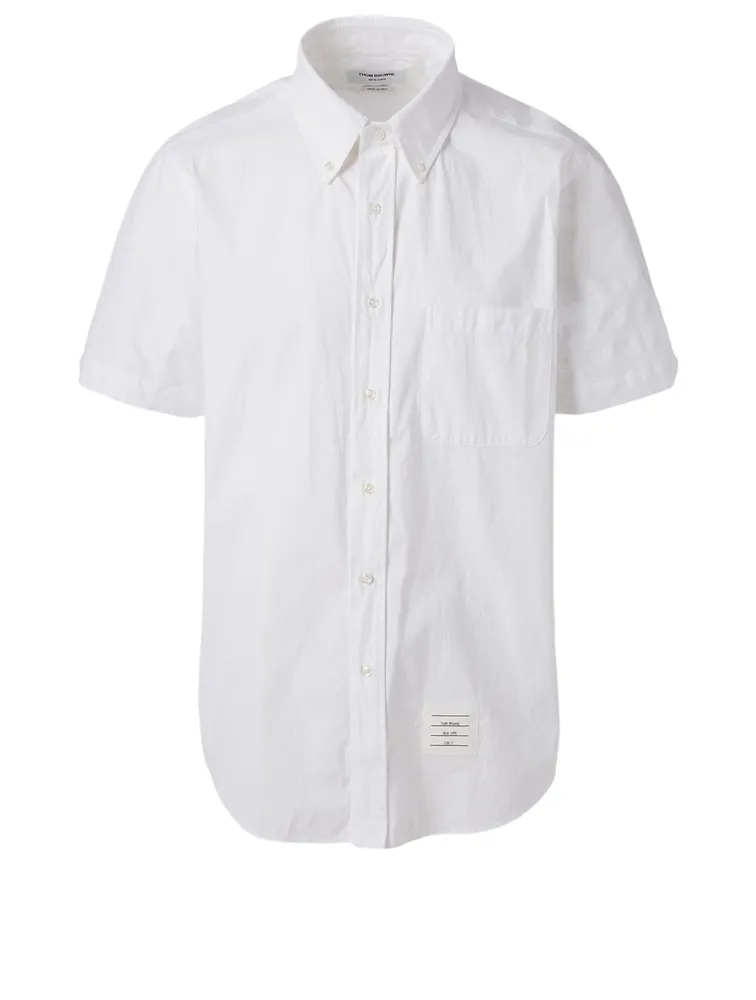 Cotton Shirt With Tonal Four-Bar Stripe