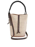 Gate Anagram Linen Canvas Top Handle Bucket Bag