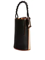 Gate Anagram Linen Canvas Top Handle Bucket Bag