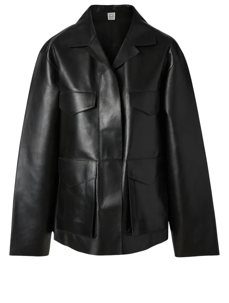 Avignon Leather Oversized Jacket