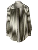 Capri Cotton Oversized Shirt Striped Print