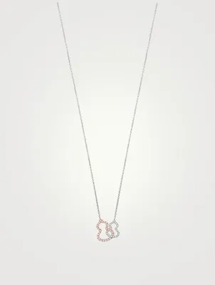 Petite Wulu 18K White And Rose Gold Necklace With Diamonds