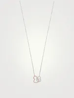 Petite Wulu 18K White And Rose Gold Necklace With Diamonds