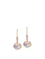 Petite Yu Yi 18K Rose Gold Earrings With Diamonds And Mother-Of-Pearl