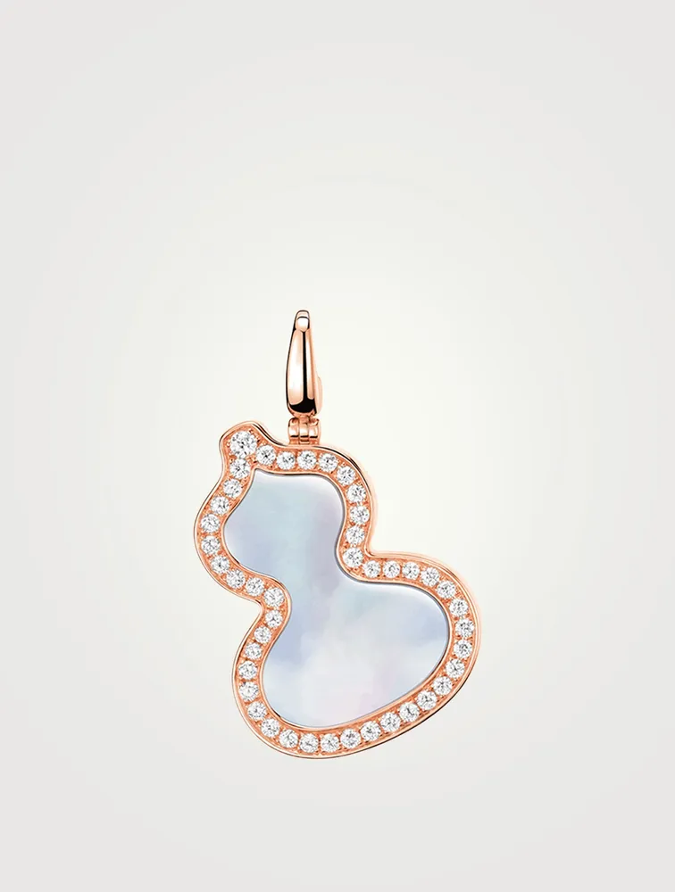 Wulu 18K Rose Gold Pendant With Diamonds And Mother-Of-Pearl