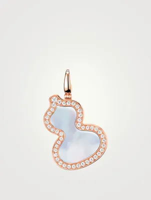 Wulu 18K Rose Gold Pendant With Diamonds And Mother-Of-Pearl