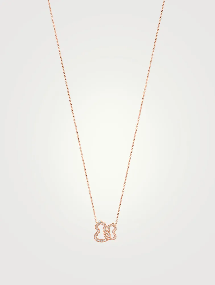 Double Wulu 18K Rose Gold Necklace With Diamonds