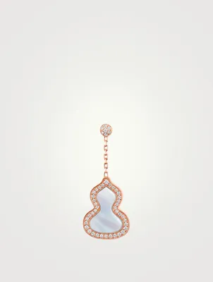Small Wulu 18K Rose Gold Earring With Diamonds And Mother-Of-Pearl