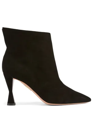 Sky Suede Heeled Ankle Boots