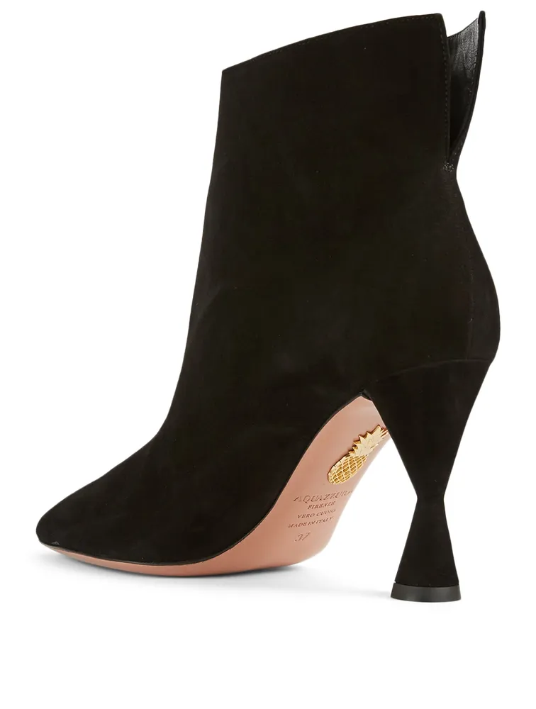 Sky Suede Heeled Ankle Boots