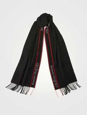 Wool And Cashmere Logo Scarf