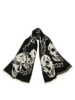 Wool Oversized Skull Scarf