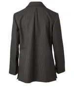 Loreo Wool Oversized Blazer Check Print