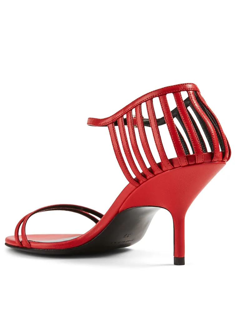 Cage Leather Heeled Sandals