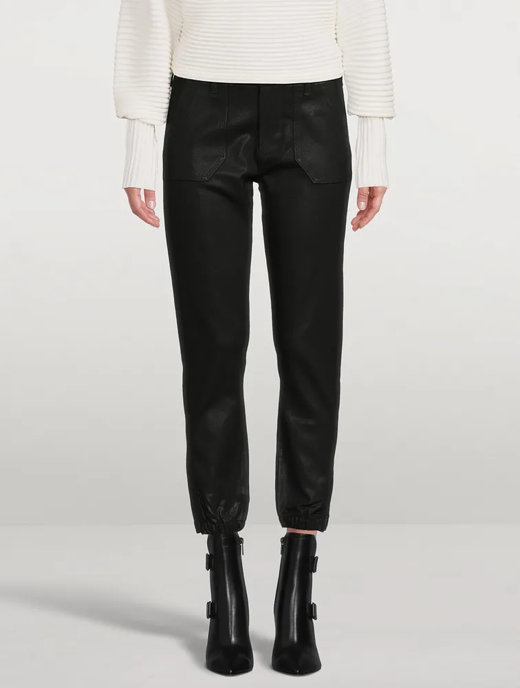 Mayslie Jogger Pants With Luxe Coating