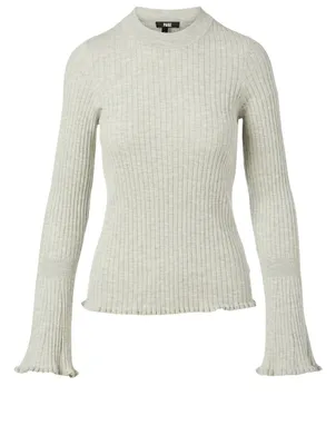 Iona Wool And Silk Ribbed Top