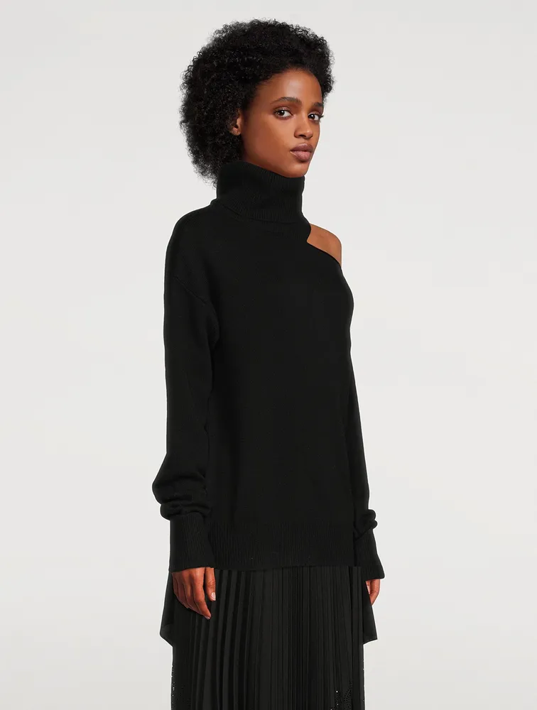 Raundi Wool-Blend Cold-Shoulder Sweater