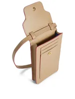 Trunk Leather Crossbody Phone Bag