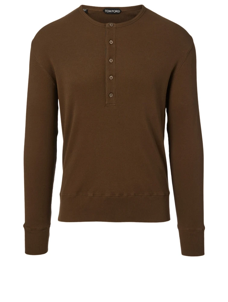 Ribbed Henley Top