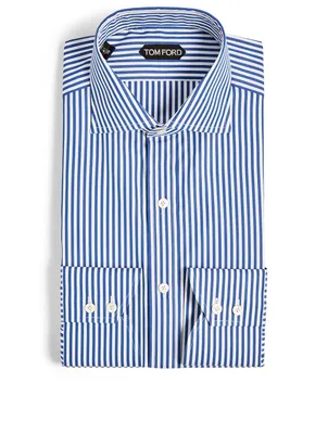 Cotton Slim Shirt Striped Print