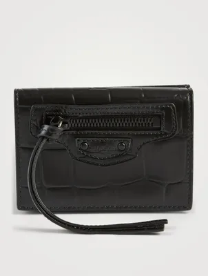 Mini Neo Classic Croc-Embossed Leather City Wallet