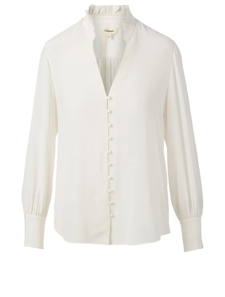 Alicia Silk Ruffle Blouse