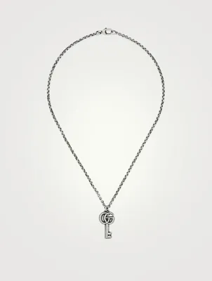 GG Marmont Sterling Silver Key Necklace