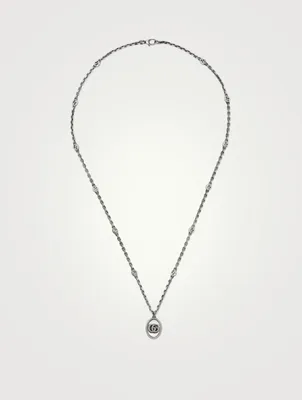 GG Marmont Sterling Silver Coin Necklace