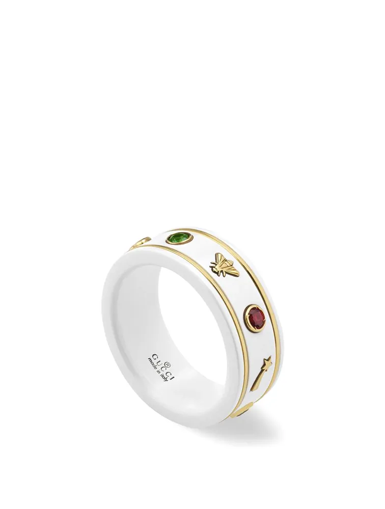 Icon Zirconia And 18K Gold Ring