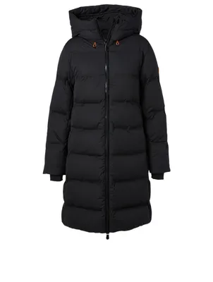 Seal Quilted Midi Coat With Hood