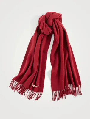 Narrow Wool Scarf With Fringe