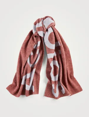 Logo Jacquard Wool Scarf