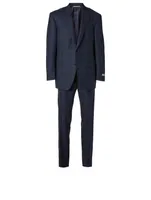 Wool Two-Piece Suit Windowpane Print