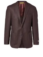Wool Jacket Herringbone Print