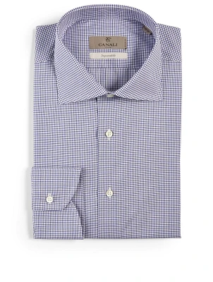 Cotton Shirt Mini Grid Print
