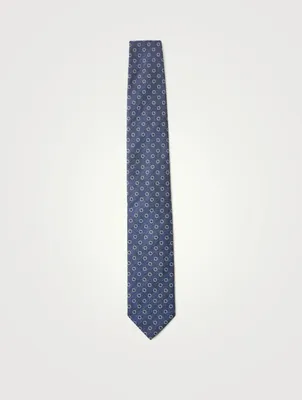 Silk Tie In Small Floral Print
