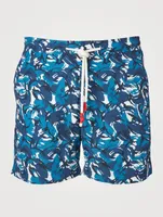 Standard Mid-Length Swim Shorts Camo Print