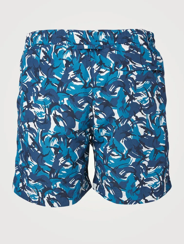 Standard Mid-Length Swim Shorts Camo Print