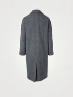 Wool Tweed Double-Breasted Coat