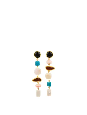Heroine Earrings With Multicolour Stones