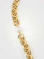 Halo Chain Necklace With Pearls