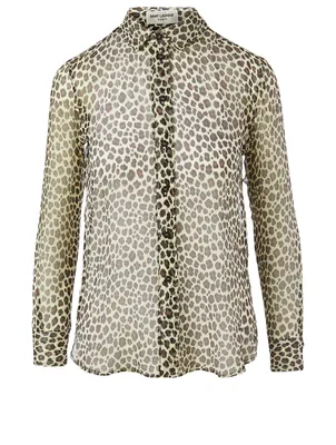 Sheer Shirt Leopard Print