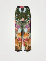 Lou Silk Pants Animal Print