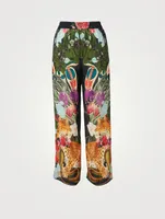 Lou Silk Pants Animal Print