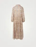 Valeria Chiffon Long-Sleeve Maxi Dress