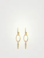 18K Gold Edith Three Link Earrings With Diamonds