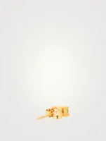 18K Gold Oval-Cut Diamond Stud Earring