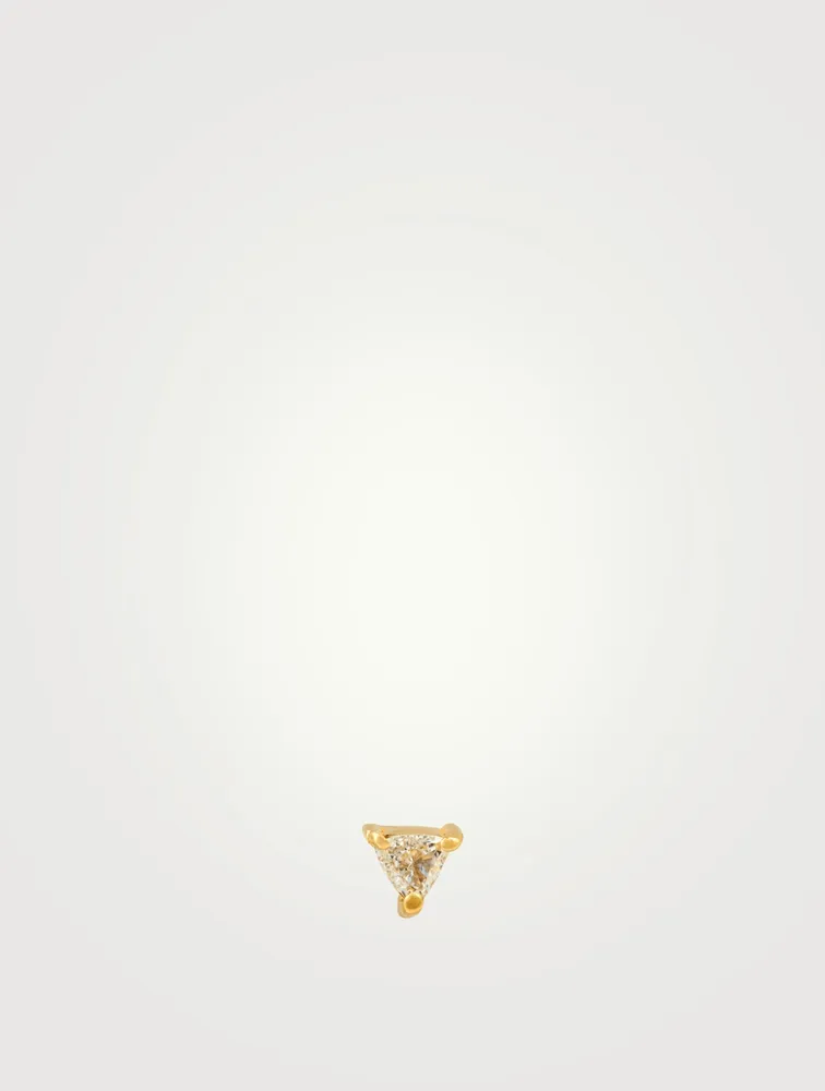 Trillion-Cut Diamond Stud Earring