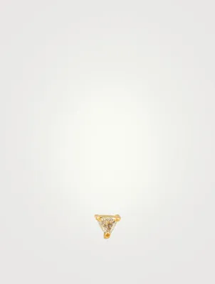 Trillion-Cut Diamond Stud Earring