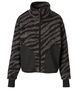 Napoli Sherpa Fleece Jacket Zebra Print